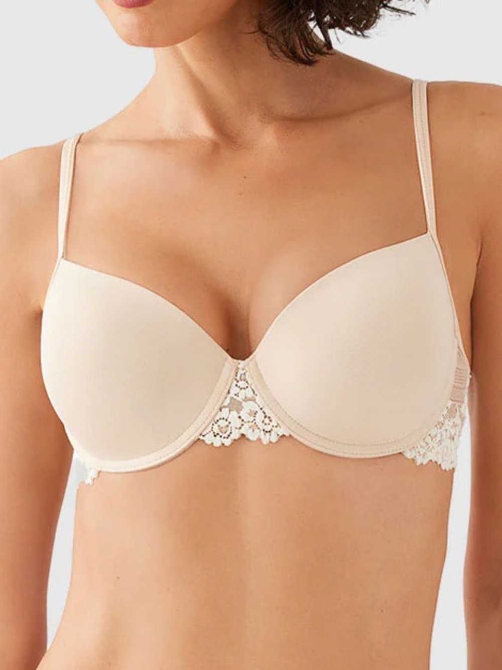 Wacoal Embrace Lace Petite Push Up Underwire Bra in Sand Size 36A NEW Padded - Picture 13 of 14